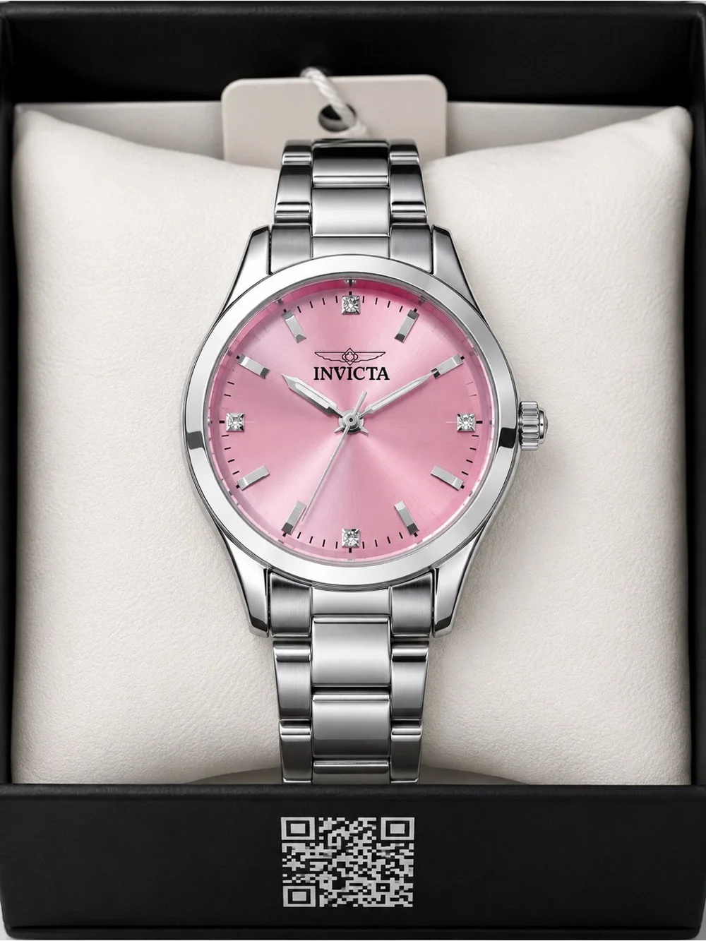 Invicta Women's Silver Stainless Steel Watch with Pink Dial Model 70245